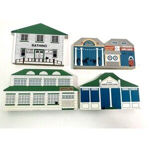 Cat’s Meow Chippewa Lake Series Medina Ohio 4 Buildings 1993 Handpainted Signed